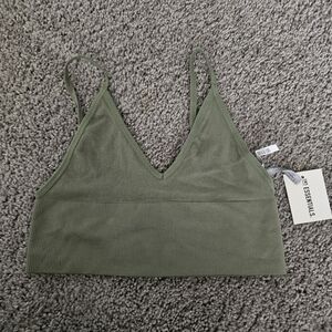 SWS ESSENTIALS green seamless bralette medium